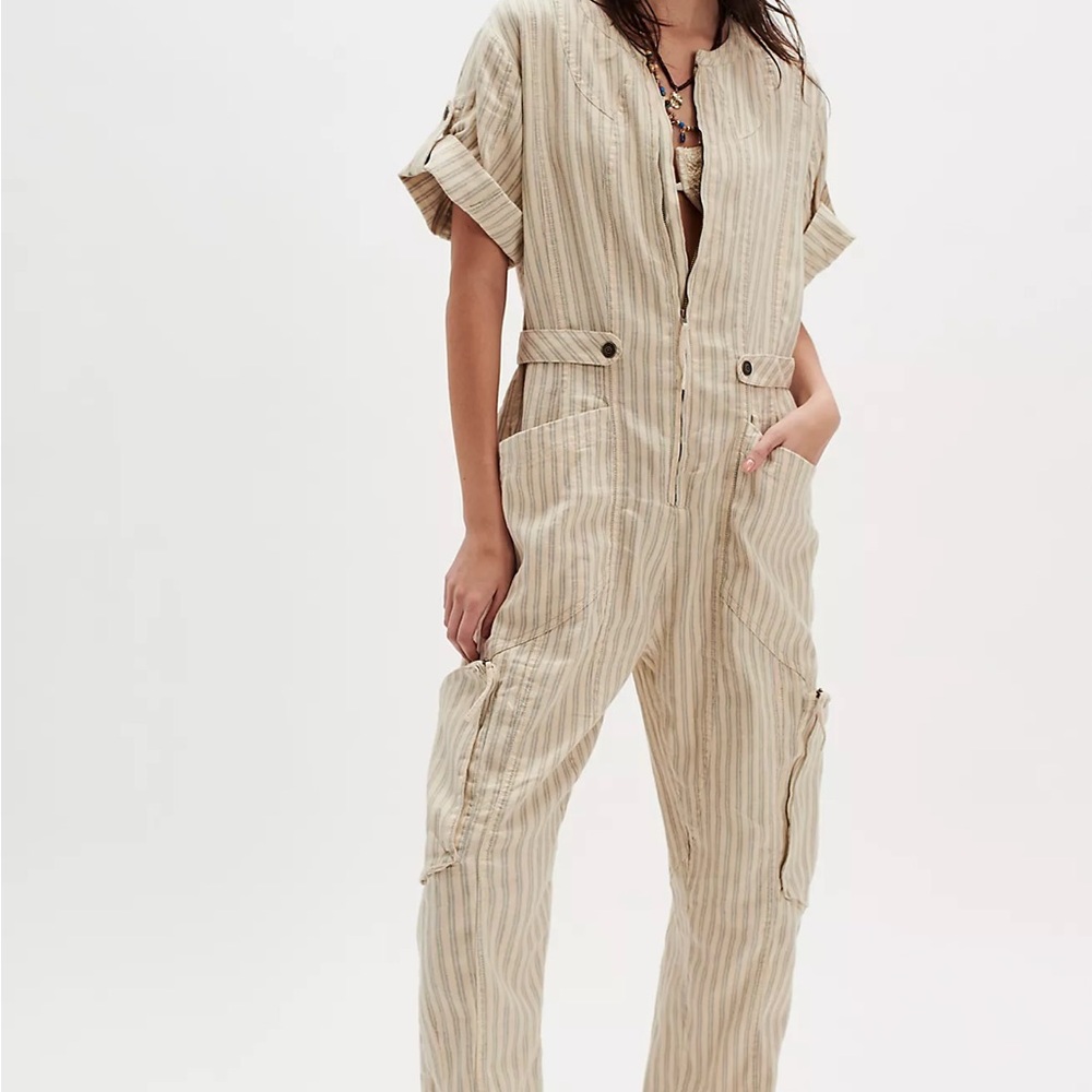 Free people Let's Ride Railroad One-Piece NWT size med